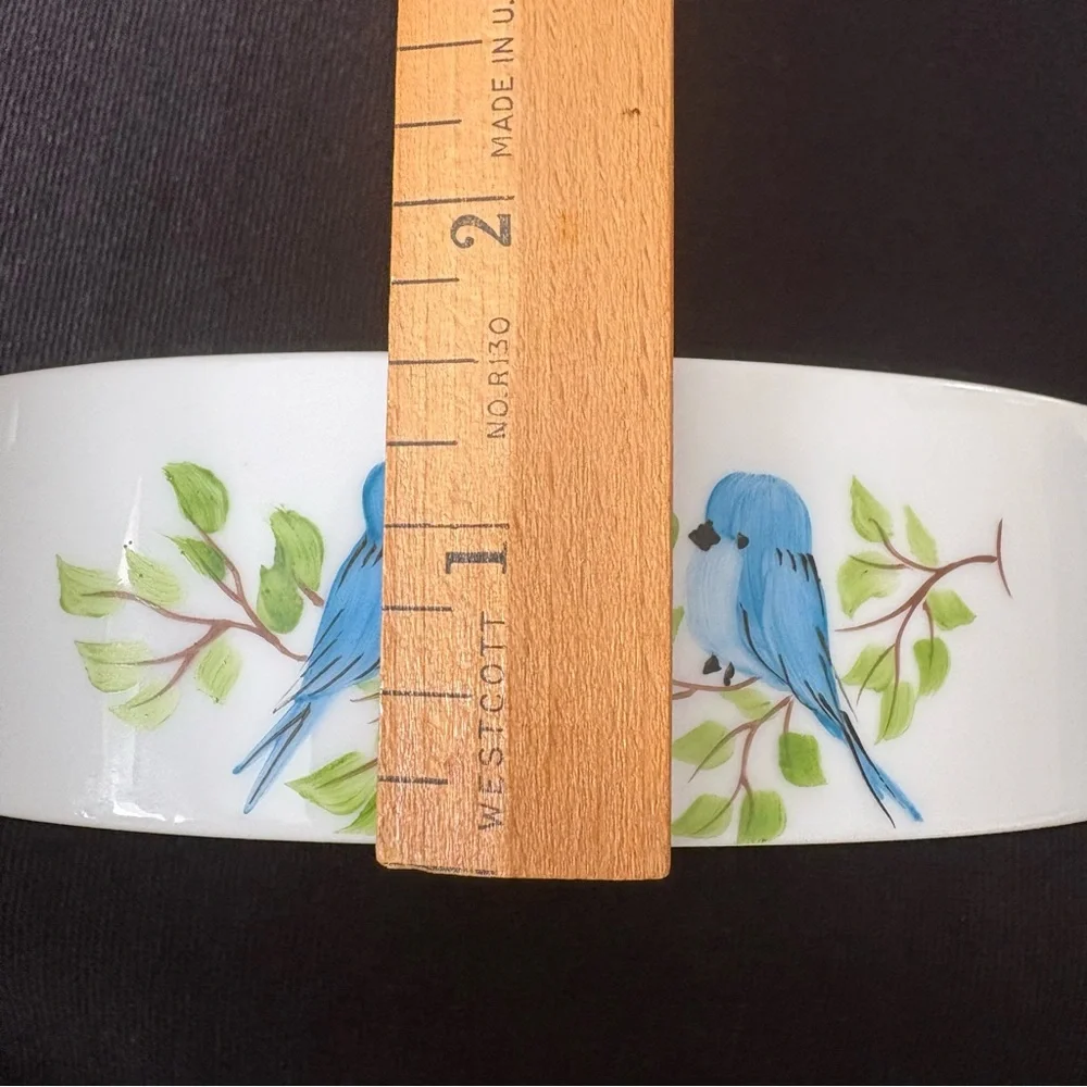 Hand Painted Bluebird Ceramic Soap Dish Nature Cottage Decor